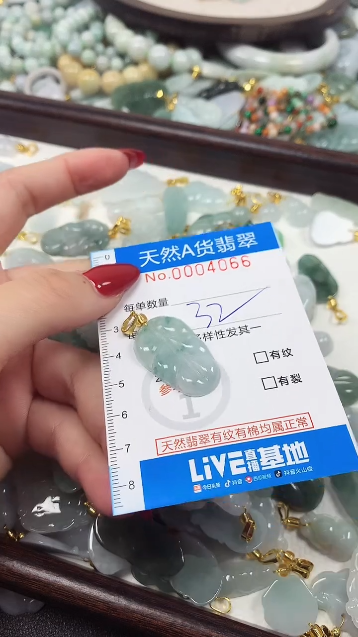 颈饰未镶嵌翡翠净货挂件-4066