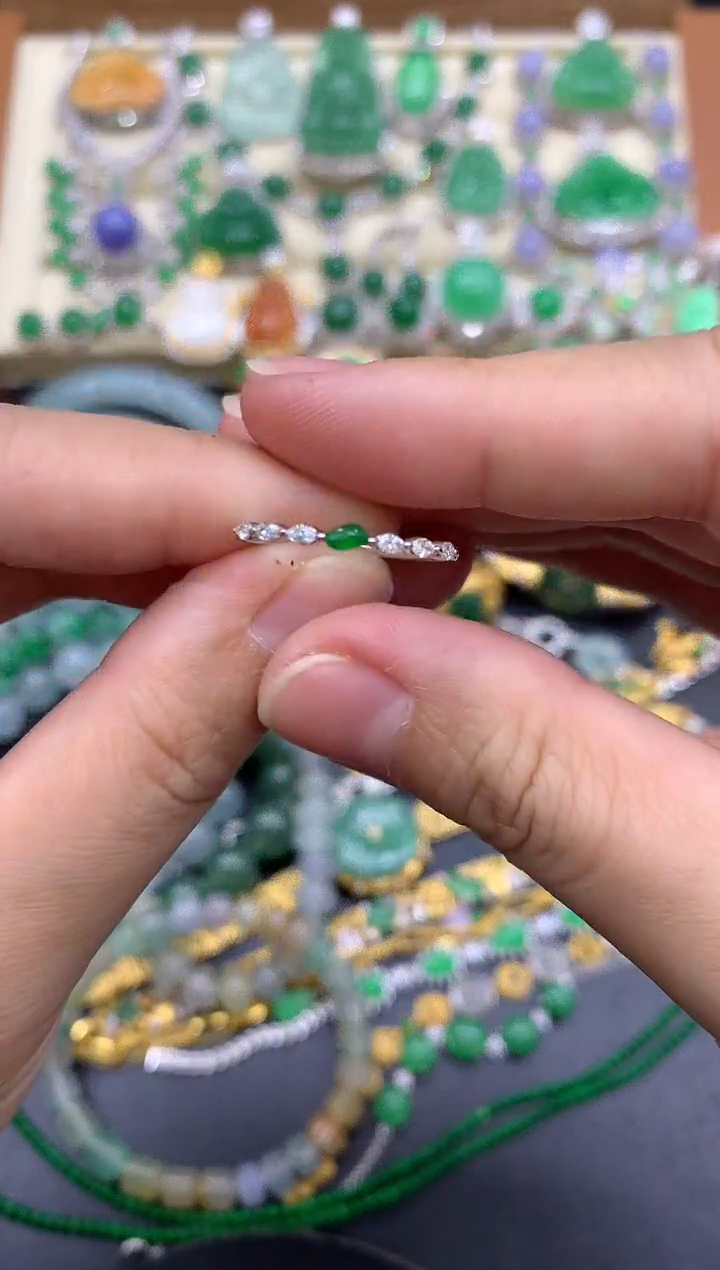 翡翠戒指18K金镶嵌312-中国好珍宝