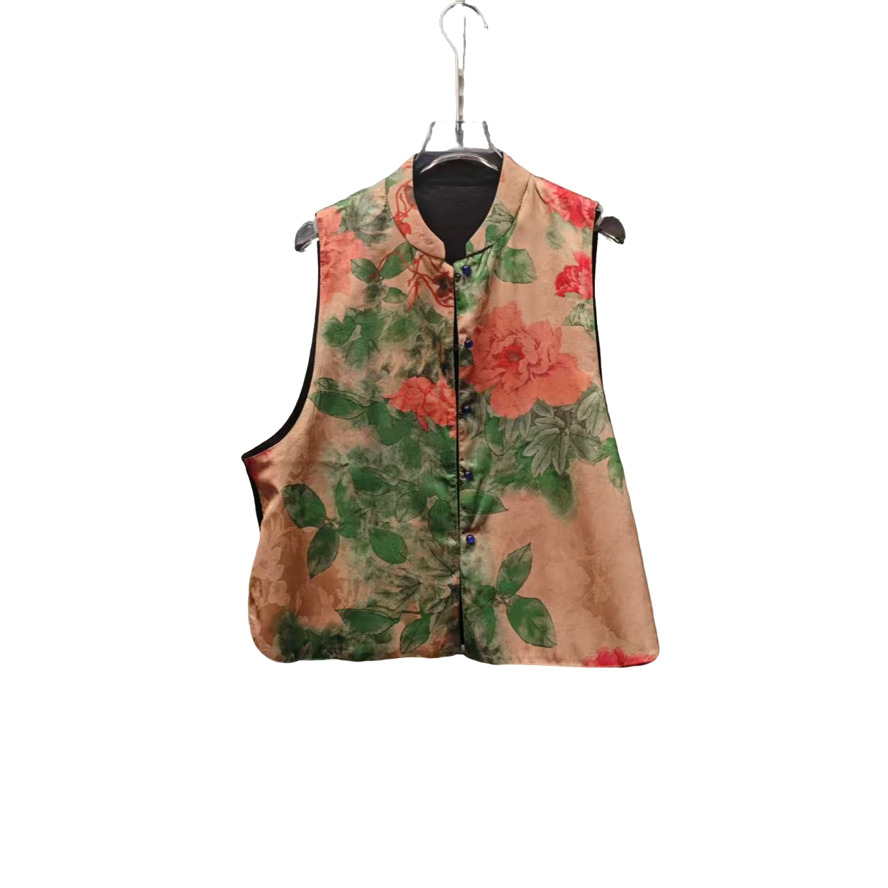 春季薄款常规款单排扣民族风马夹百搭复古网红双面中国风双层