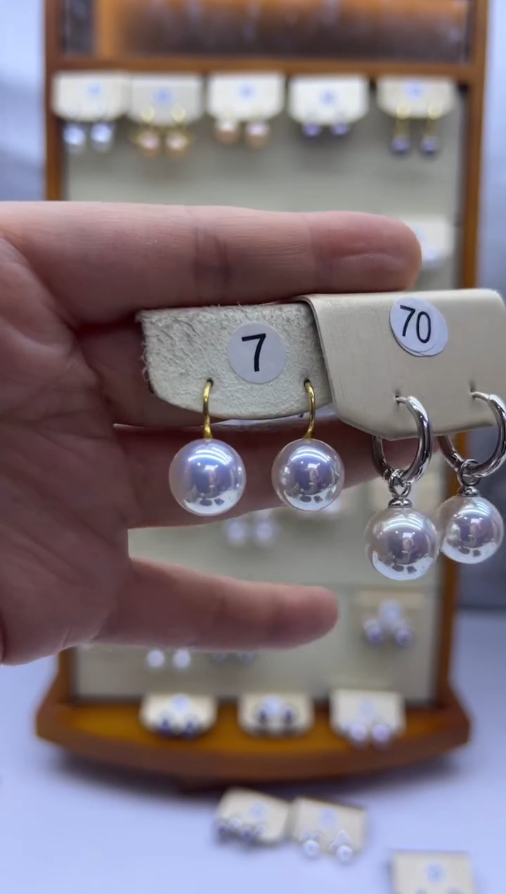 未镶嵌耳饰淡水珍珠7+70