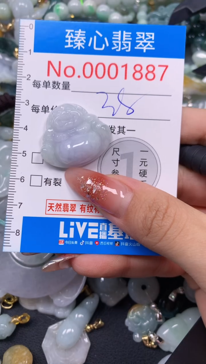 翡翠未镶嵌颈饰含绳0001887