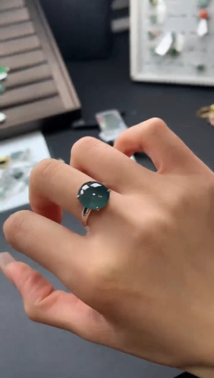 【闪购商品】翡翠戒指银S925镶嵌1232131312