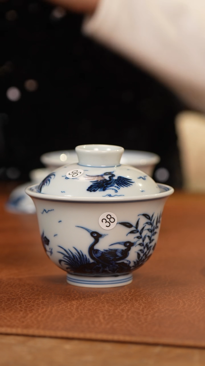 【闪购商品】杯和然珍味青花白鹭小盖碗订金