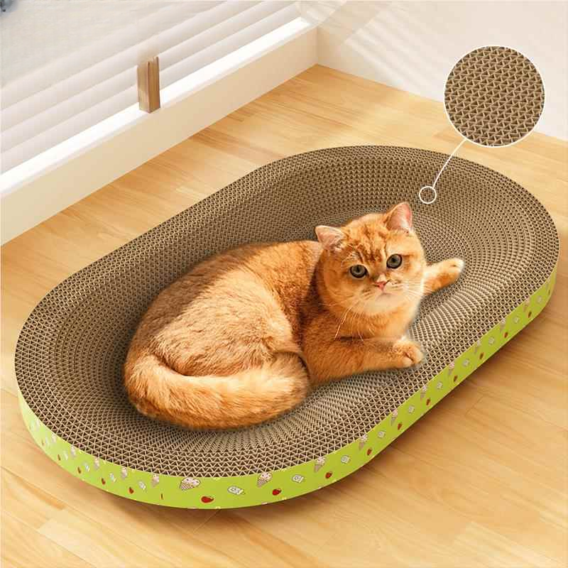 特大号加厚多层椭圆猫抓板猫窝一体耐磨耐抓不掉屑瓦楞纸猫咪用品