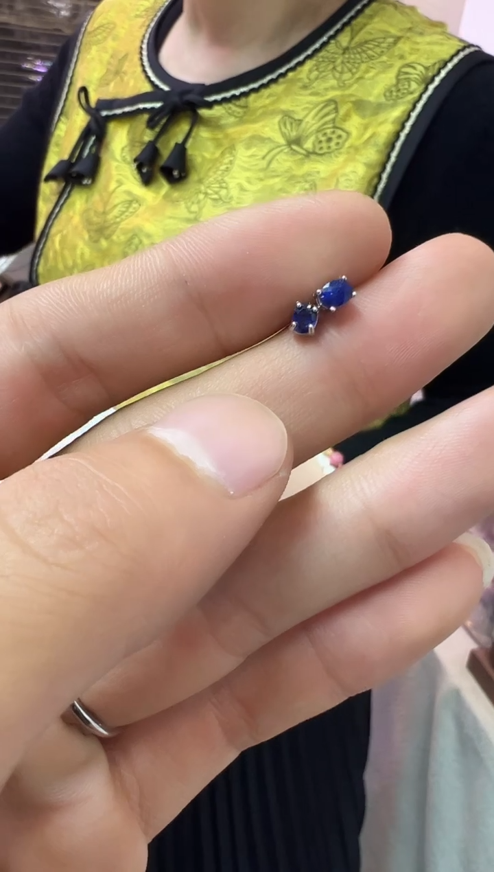 耳饰蓝宝石银S925镶嵌1231m073多样性发其一