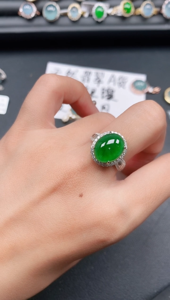 银S925镶嵌戒指翡翠11111