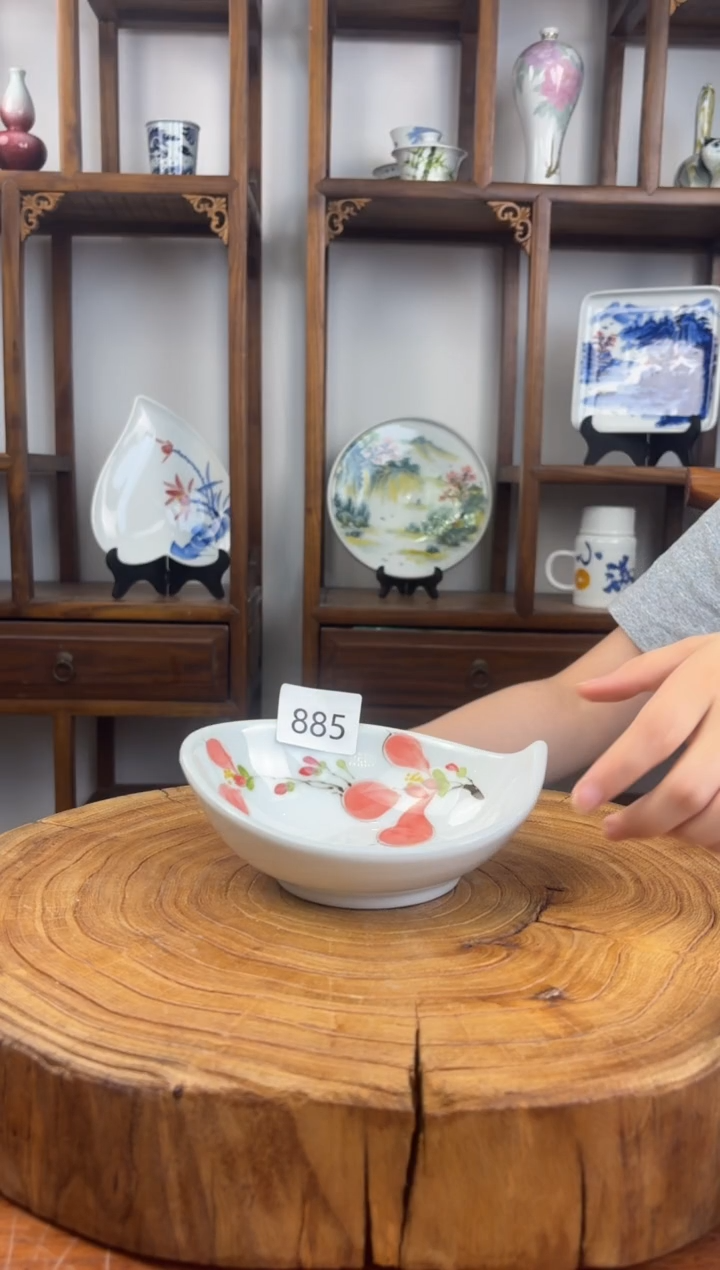 瓷片国韵瓷坊-手工手绘水滴碗885