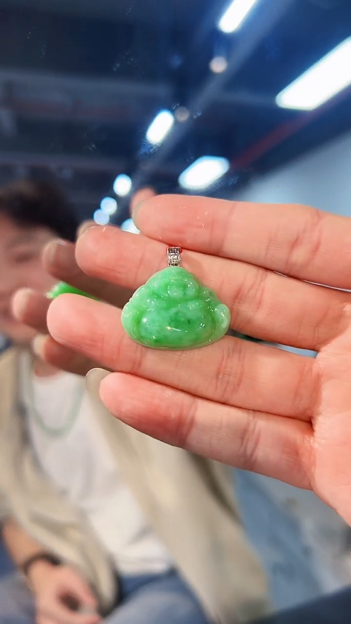 【闪购商品】翡翠颈饰18K金镶嵌缅料A货/支持复检/一件
