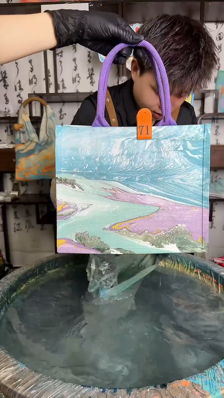 牦牛剖层皮革中号托特包71号