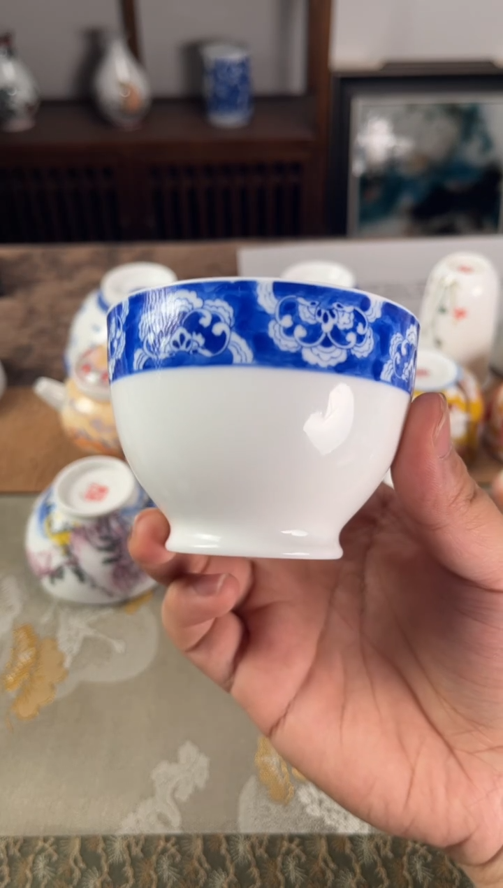 【闪购商品】景德镇文祥窑手工釉下彩陶瓷单杯