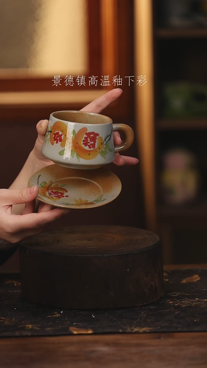 陶瓷景德镇高温釉下手绘陶瓷@L162@