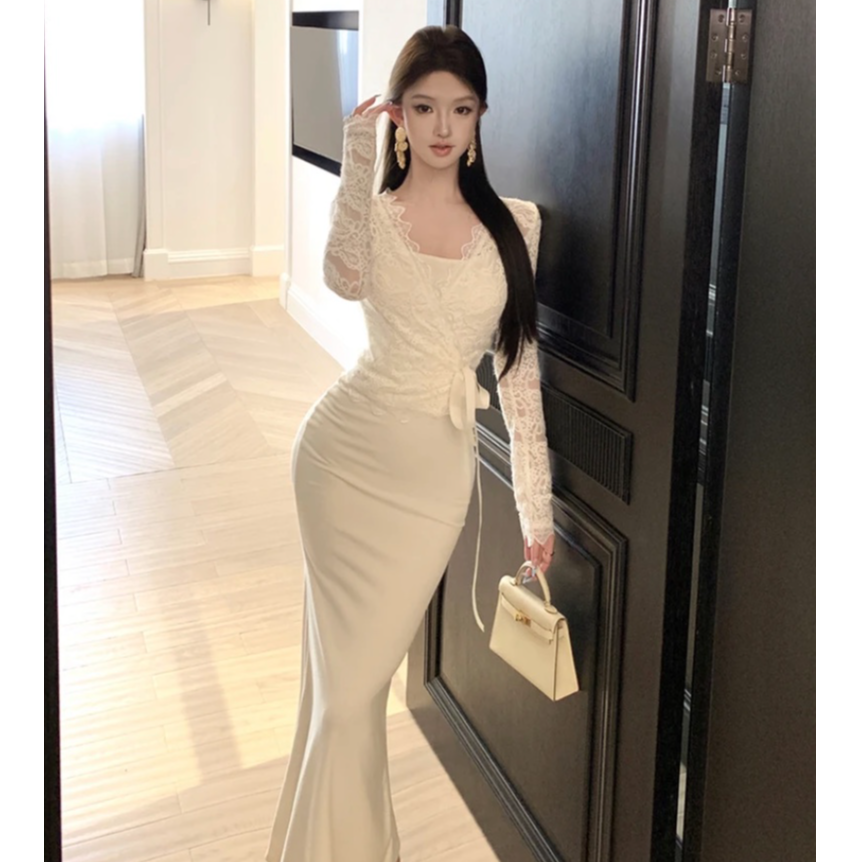 13-26下单默认微瑕 纯欲辣妹气质连衣裙两件套