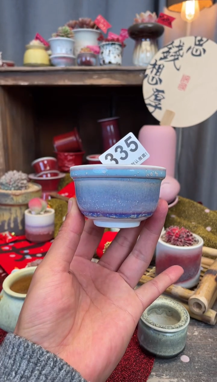 【闪购商品】摆件335景德镇手工花盆 默认微瑕