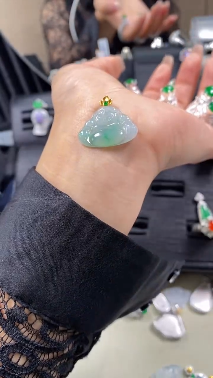 【闪购商品】翡翠戒指18K金镶嵌9183锐