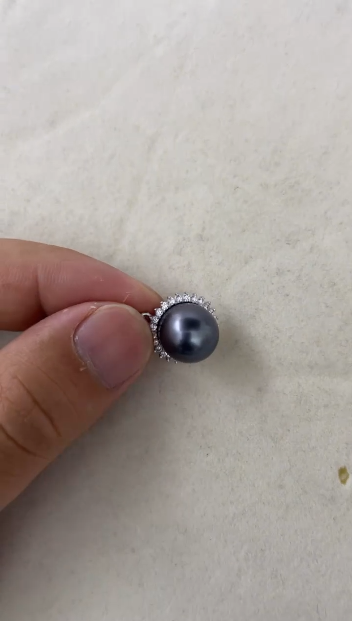 海水珍珠银S925镶嵌颈饰吊坠11-12