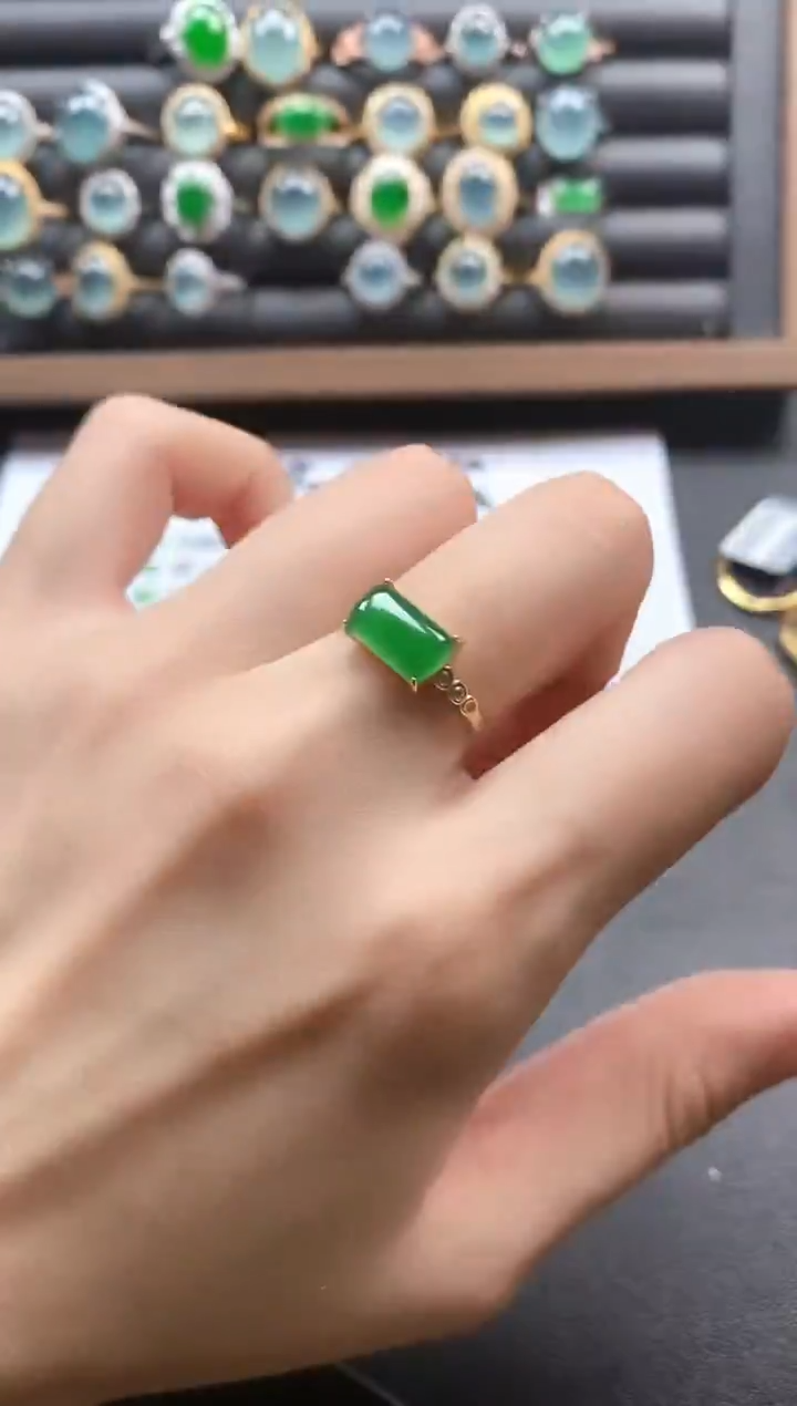 银S925镶嵌戒指翡翠51511