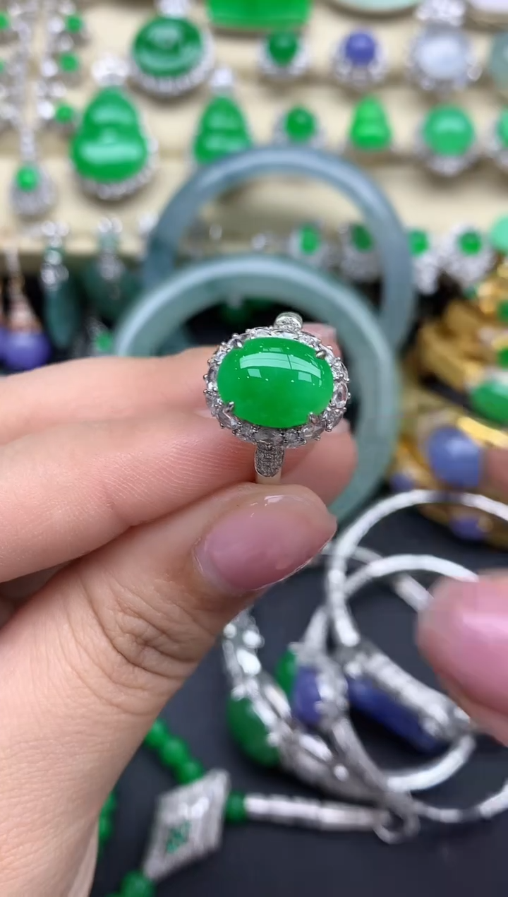 【闪购商品】翡翠戒指18K金镶嵌652-中国好珍宝