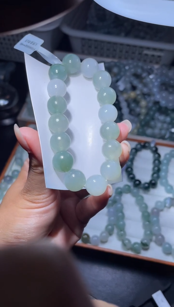 【闪购商品】定制翡翠未镶嵌天然缅甸A货翡翠手串26