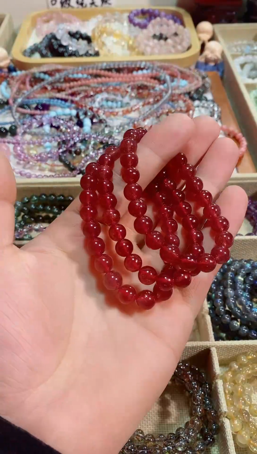 【闪购商品】水晶手链未镶嵌鸽血红草莓晶8M+ (多样性发其一）