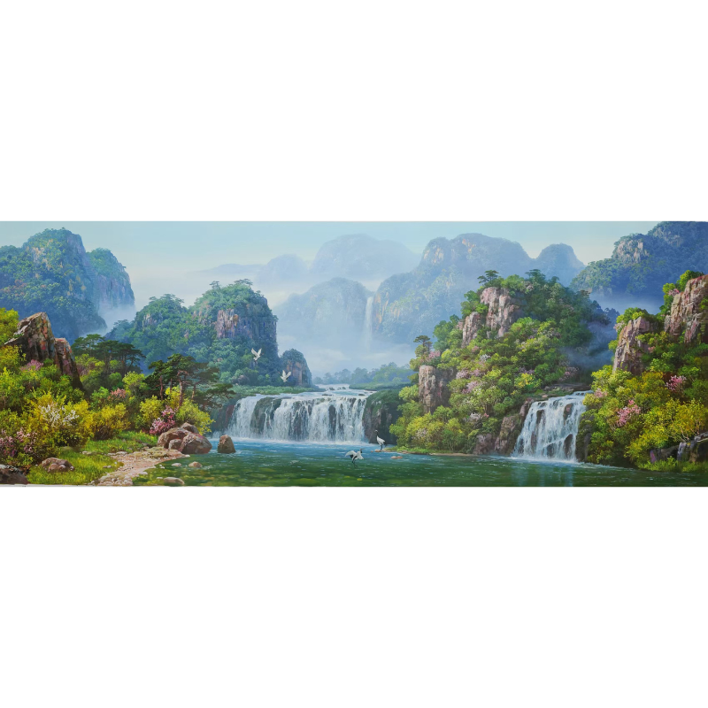 【高端朝鲜画】朴亿哲80x220cm 客厅画沙发背景 纯手工手绘办公室画
