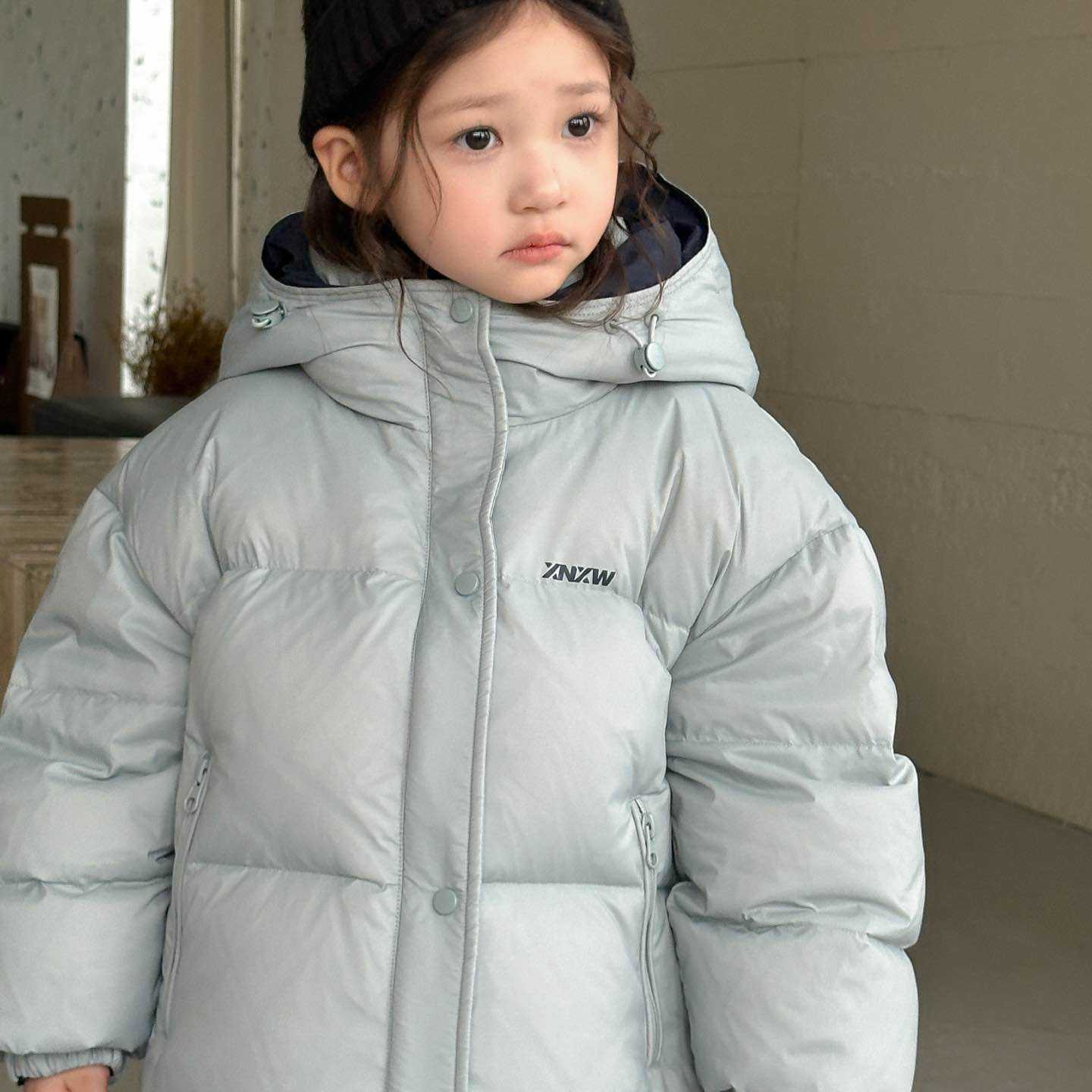 实体店～自留新国标90白鸭绒安心绒双面穿羽绒服 女童