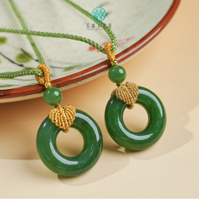 HD石惑珠宝^和田玉面包圈吊坠约20mm-多样性发一