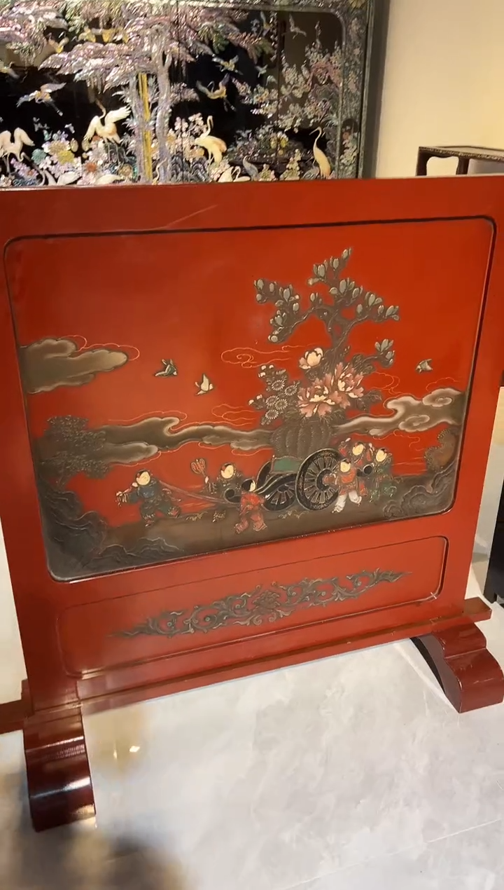 雕漆 插屏 大漆漆器大漆漆器