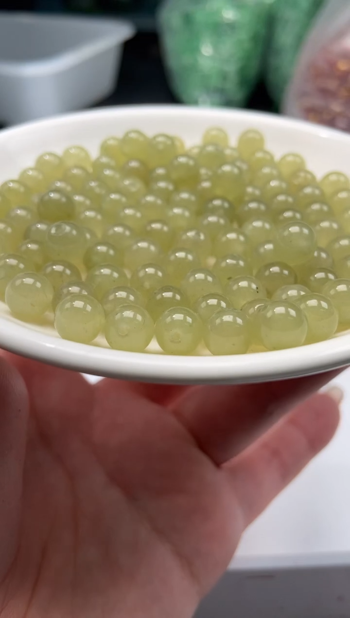 颈饰未镶嵌石英质玉W783冰晴8mm*15颗