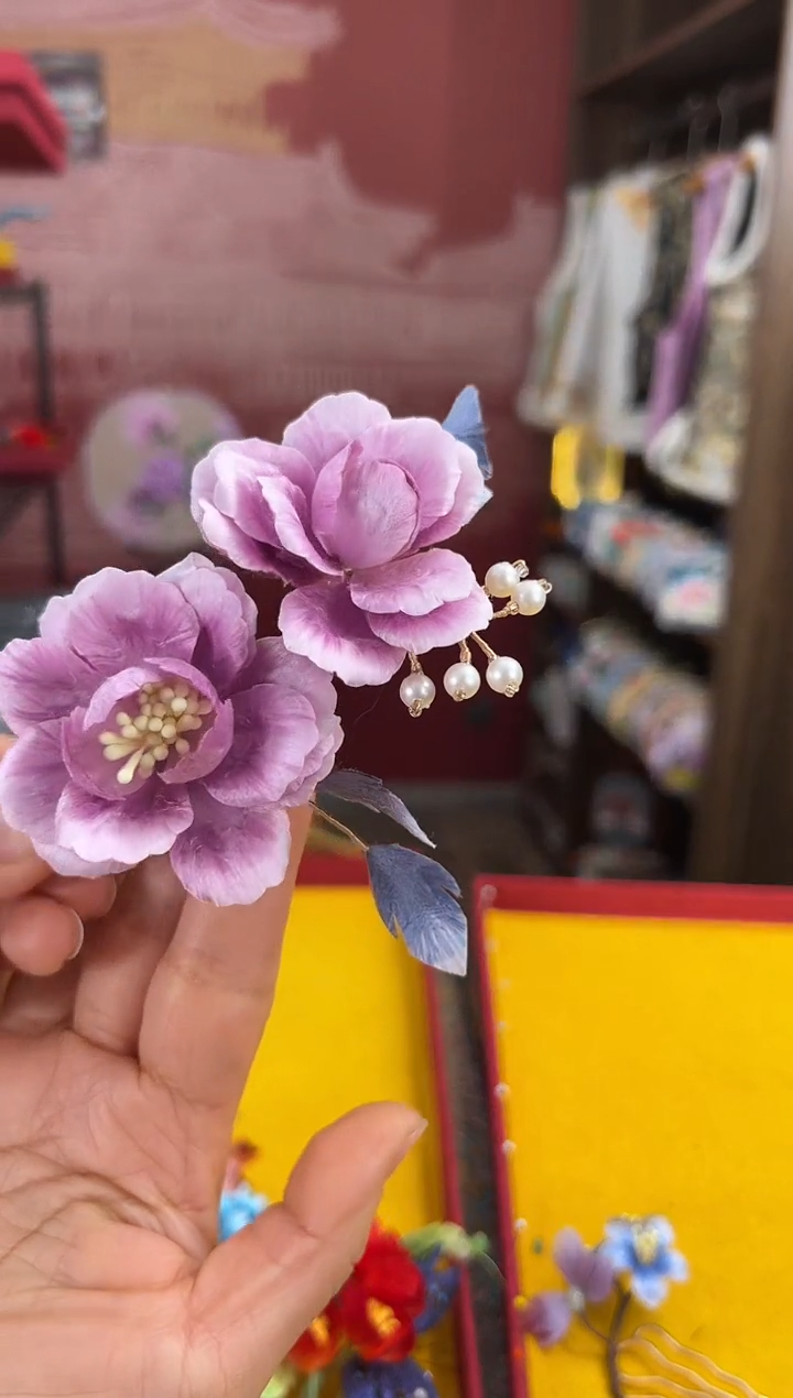 【闪购商品】刺绣 非遗绒花（发饰）