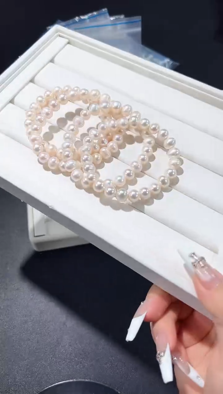 未镶嵌手串淡水珍珠92q多样性发其一【1条】默认微瑕