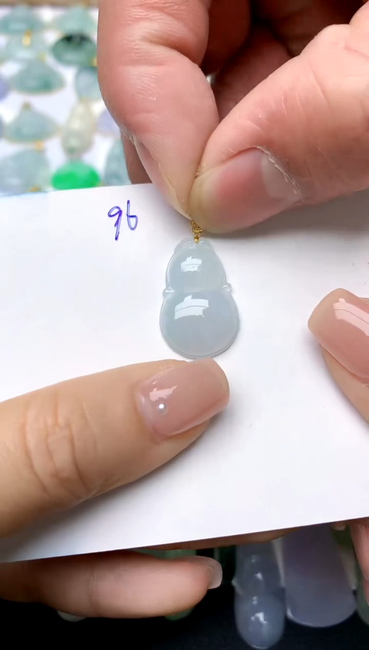 【闪购商品】翡翠颈饰18K金镶嵌96天然A货翡翠