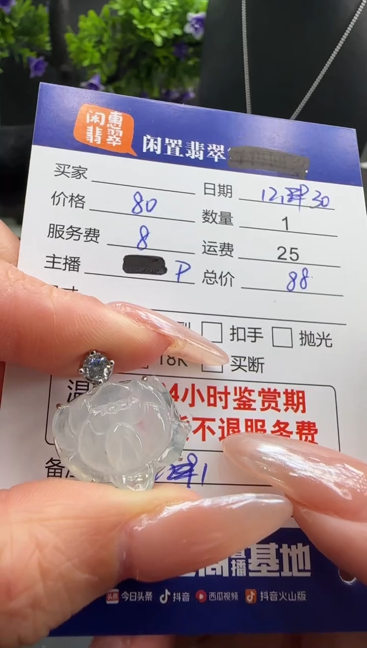 吊坠(不含链)银S925镶嵌翡翠翡翠吊坠