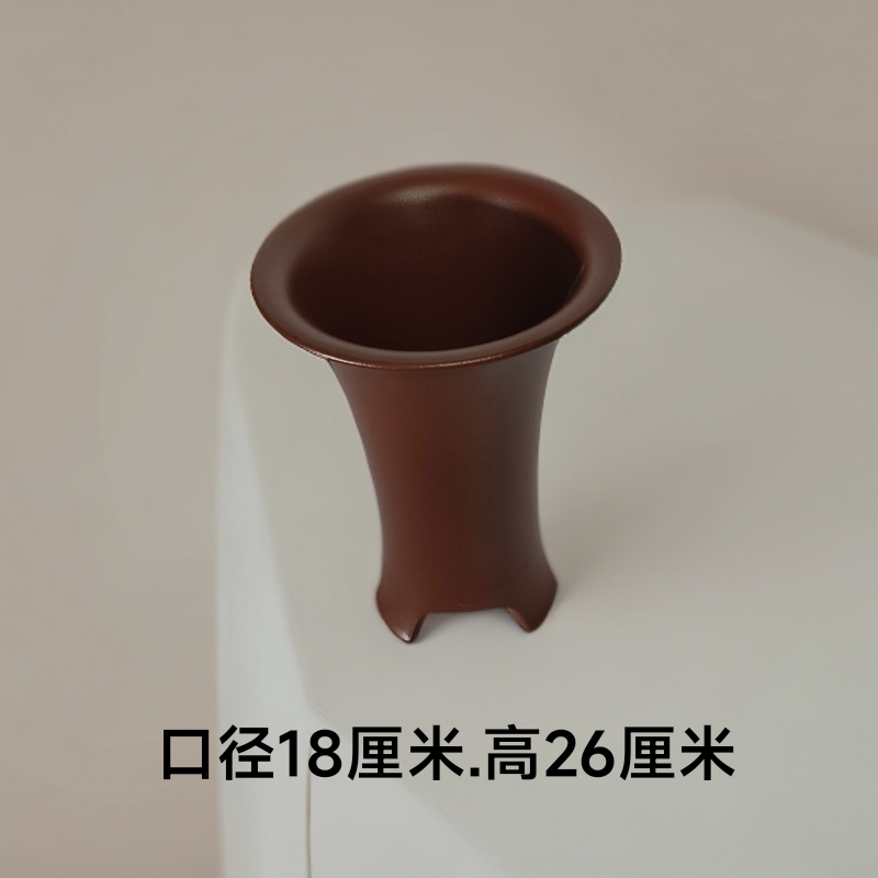 中国风圆形大红袍紫砂盆