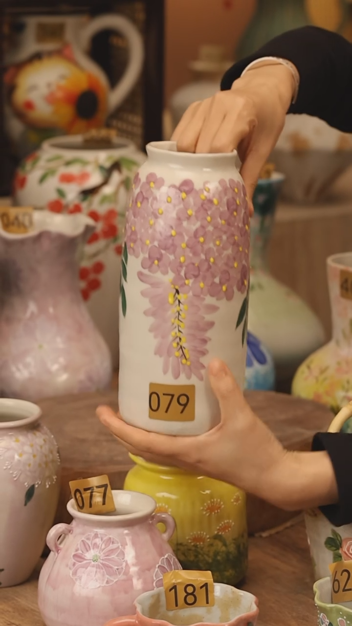 陶瓷景德镇设计师手作花器摆件侘寂风@M079@