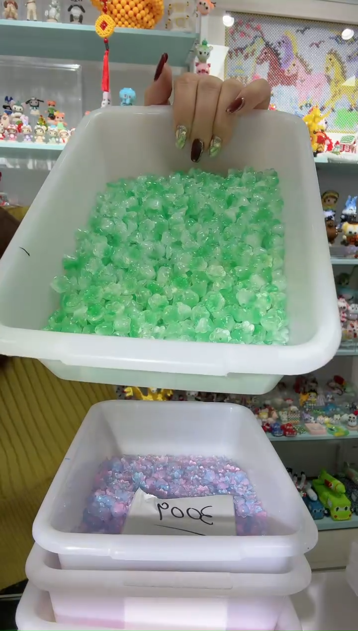 玻璃3010铃兰花100个果绿色