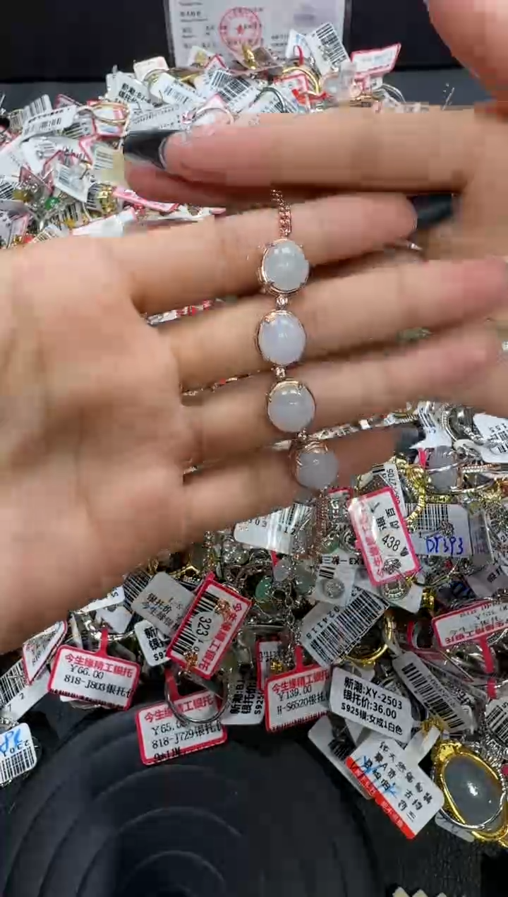 翡翠戒指银S925镶嵌戒指137