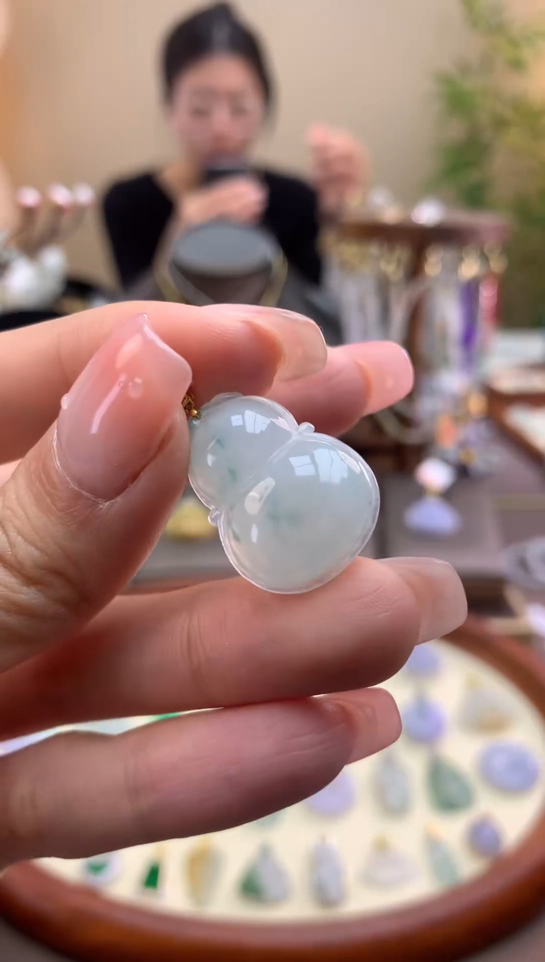 【闪购商品】翡翠颈饰18K金镶嵌葫芦