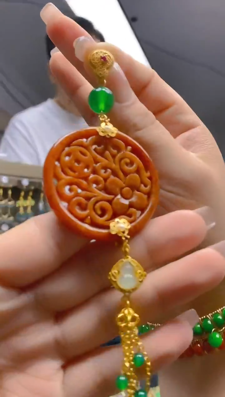 【闪购商品】翡翠耳饰合金290翡翠压襟