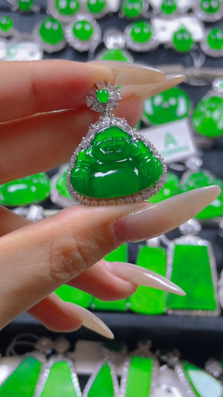 颈饰银S925镶嵌翡翠11