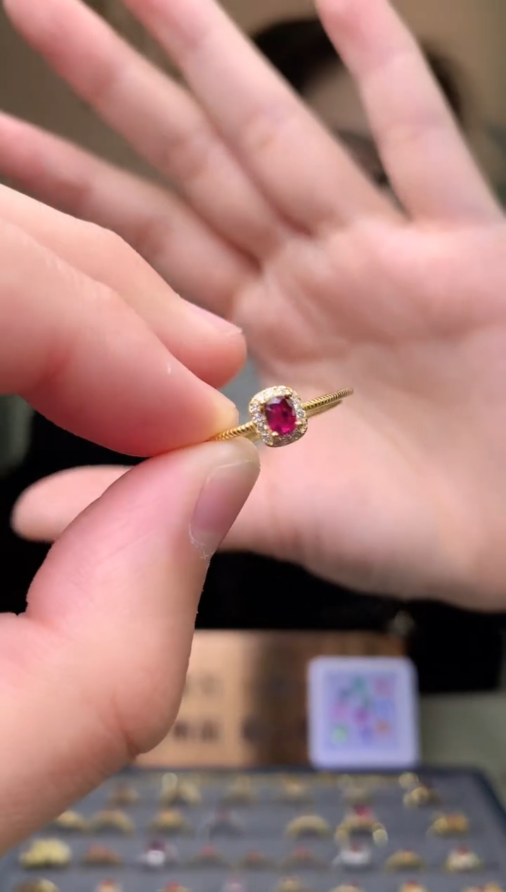 【闪购商品】红宝石戒指银S925镶嵌戒指