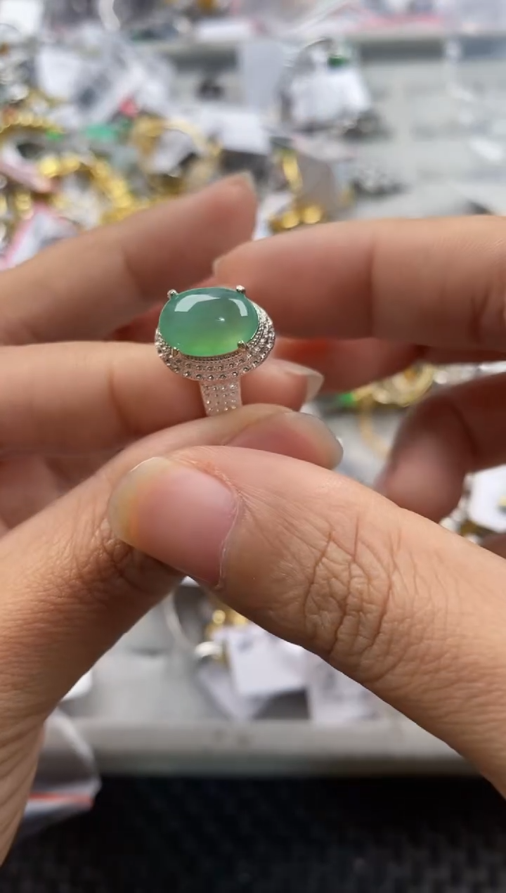 未镶嵌戒指翡翠333---5