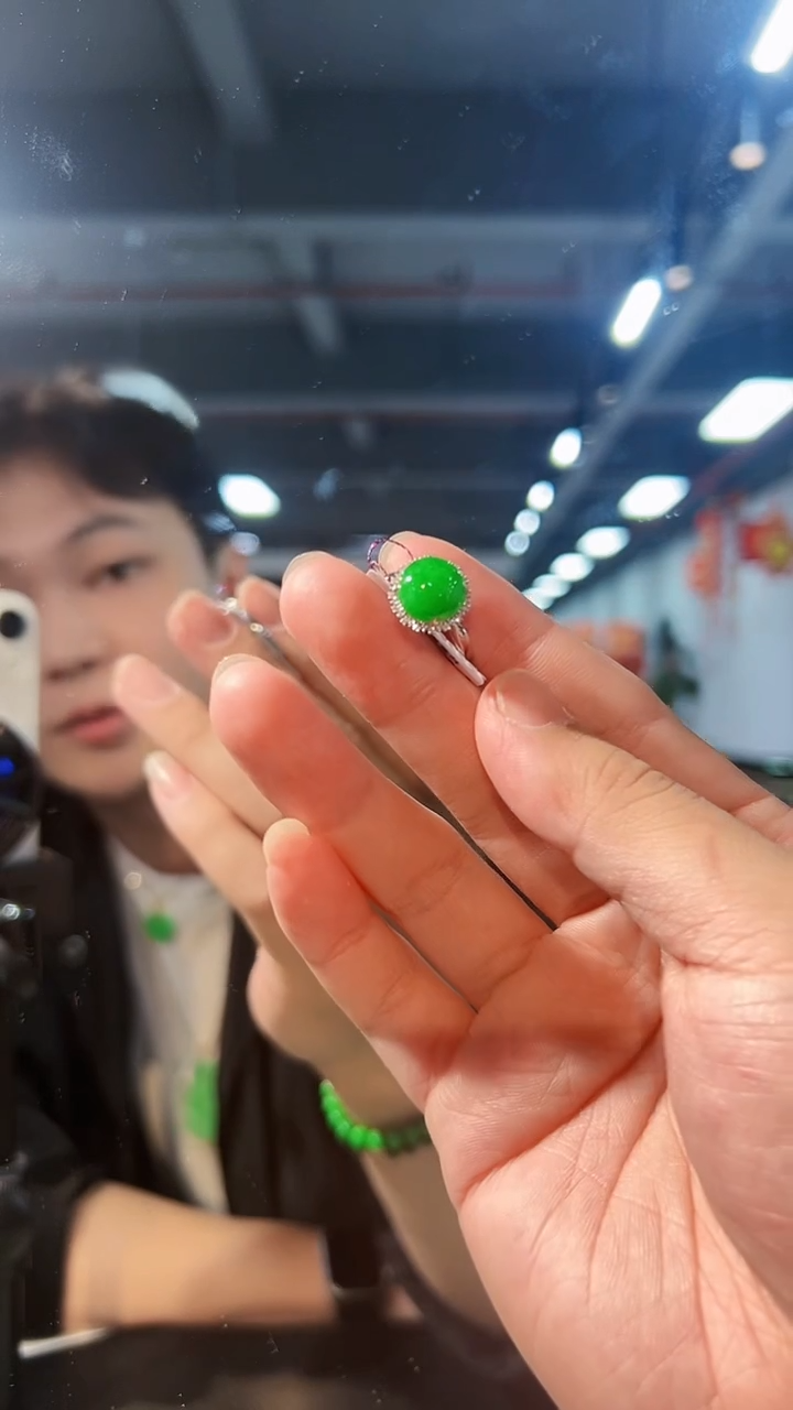 【闪购商品】翡翠戒指18K金镶嵌缅料A货/支持复检/一件