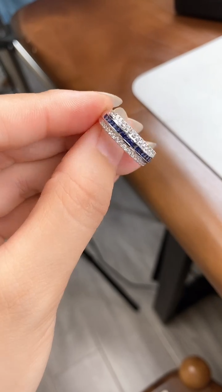 戒指蓝宝石18K金镶嵌主石48分