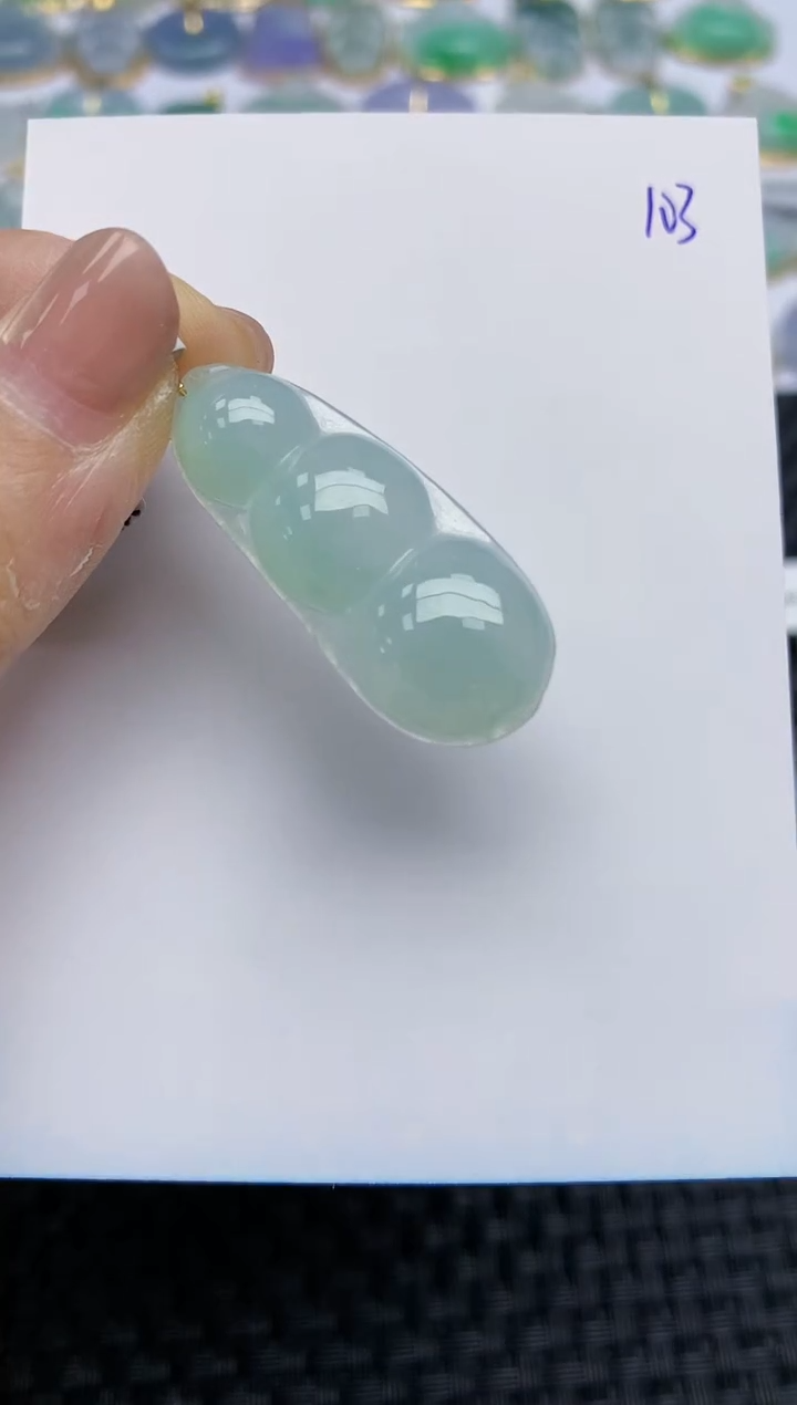 【闪购商品】翡翠颈饰18K金镶嵌天然A货翡翠 103