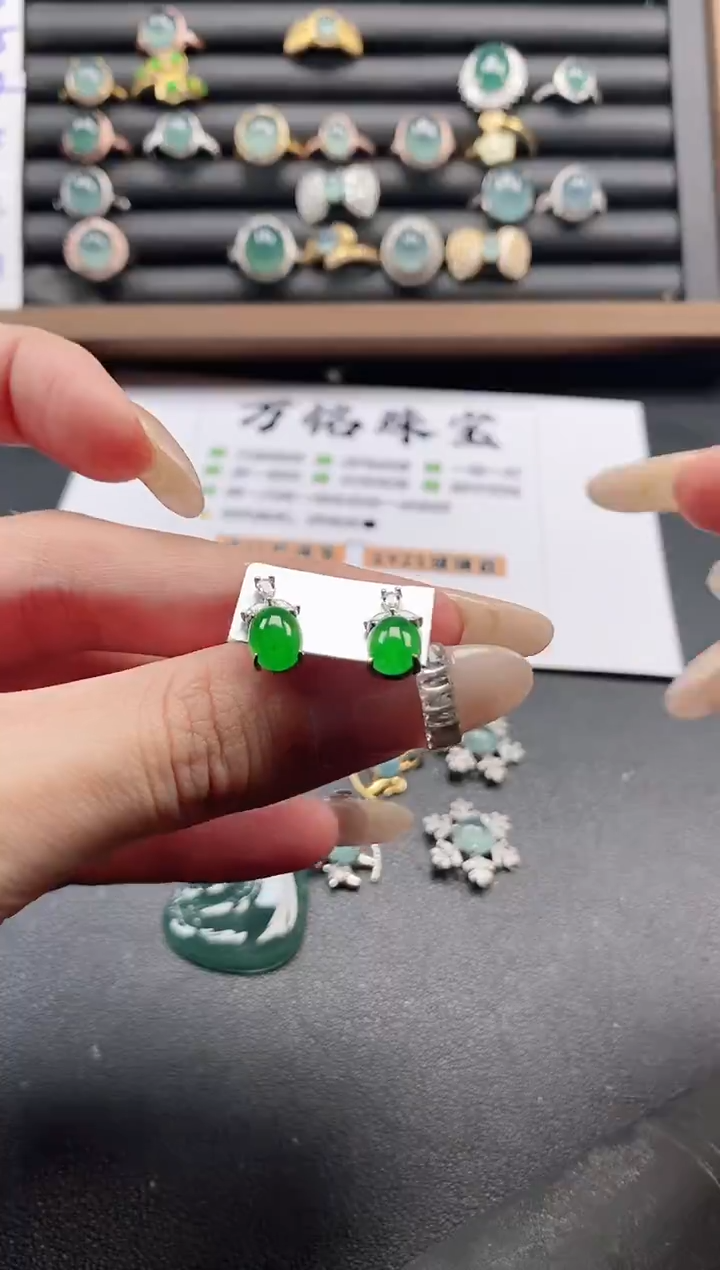 银S925镶嵌戒指翡翠51511