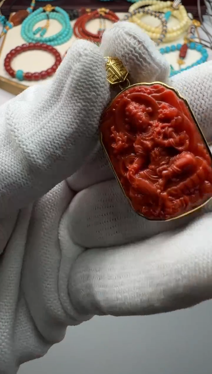 18K金镶嵌配饰南红玛瑙波*～11111