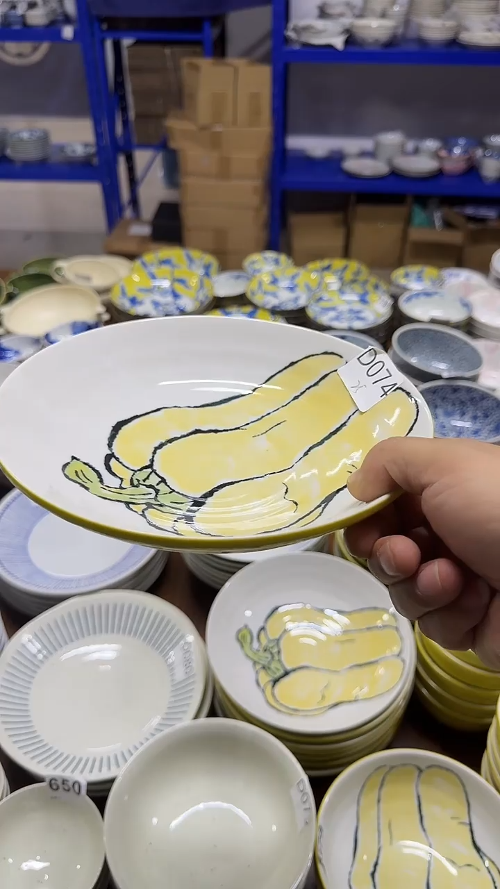 圆形日本进口陶瓷餐具 21.5厘米深盘