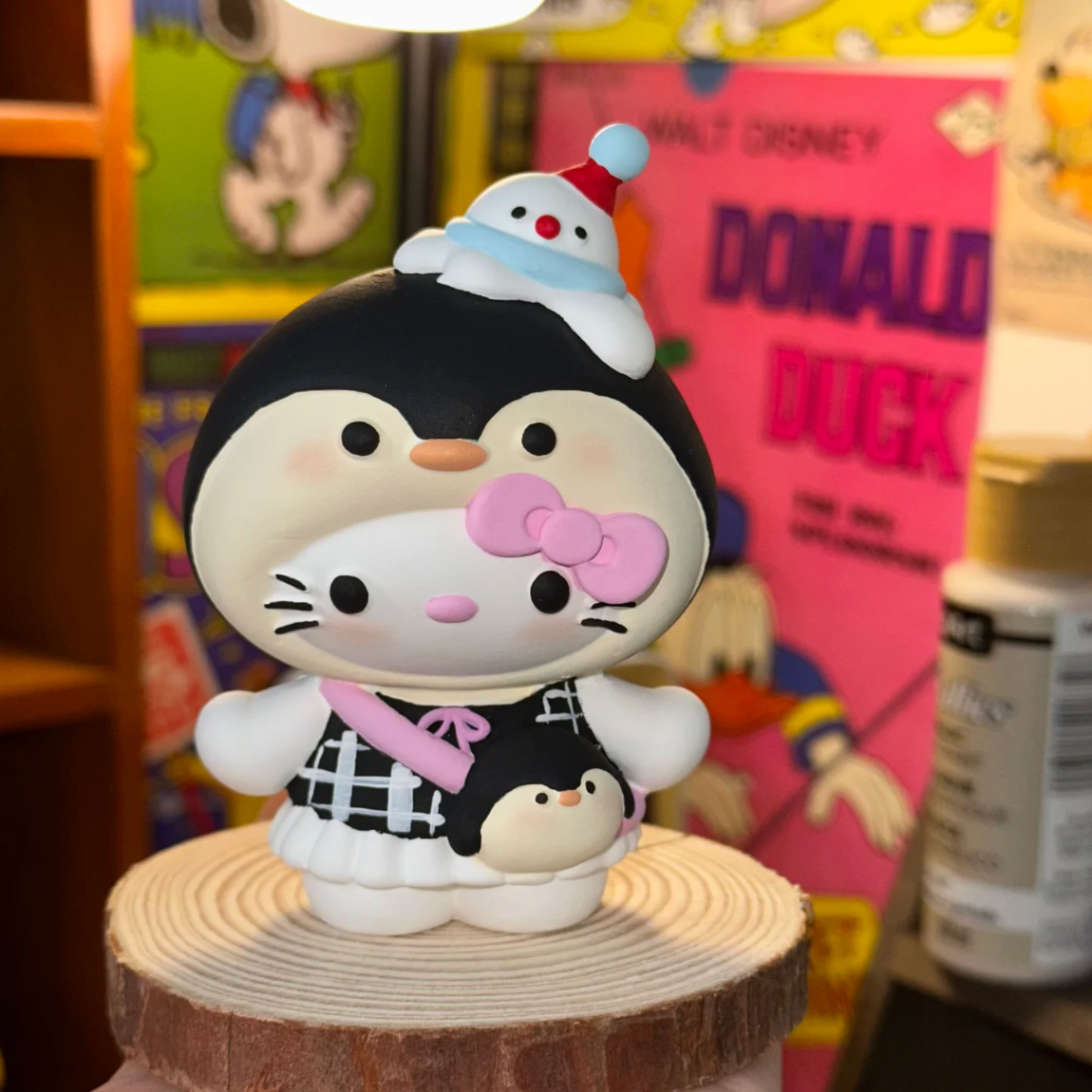 企鹅Kitty大号石膏娃娃涂色手工diy玩具摆件绘画涂鸦