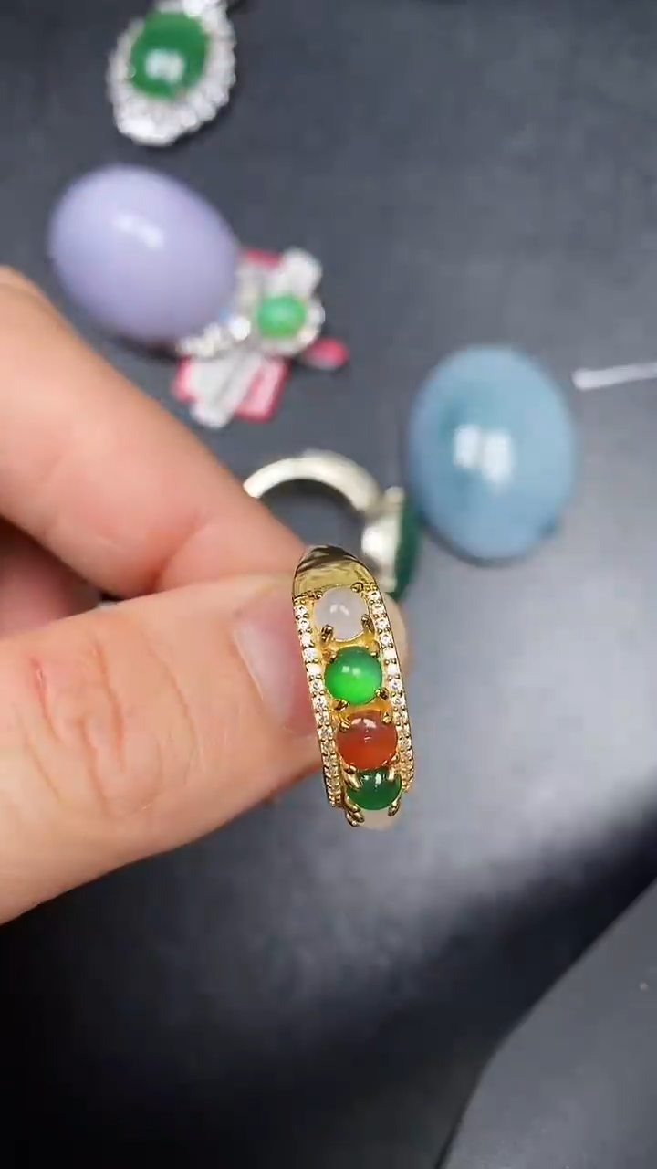 银S925镶嵌戒指翡翠1560