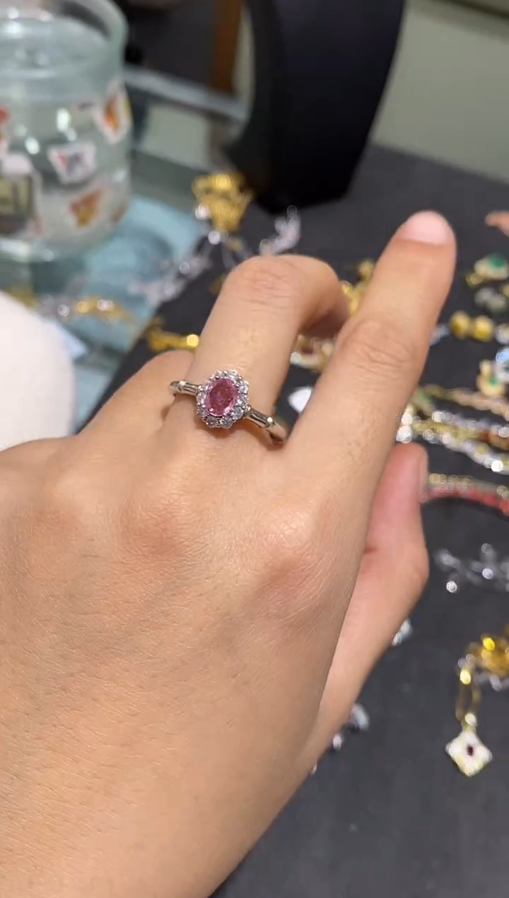 戒指蓝宝石银S925镀金镶嵌戒指